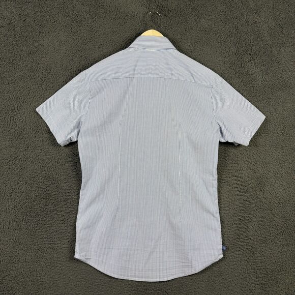 Mizzen+Main Shirt Mens Medium Blue Short Sleeve Button Down Trim Fit Stretch - Picture 8 of 13